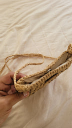Minimalist Straw Crossbody Bag - Handmade Woven Raffia Style Purse by Seval Özsoy - Natural Boho Summer Bag - Unique Artisan Gift for Her