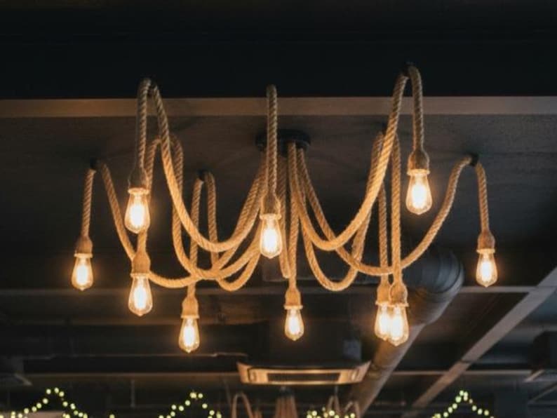 Rope Chandelier Scandinavian Multi Pendant Spider Light Homeartparis production