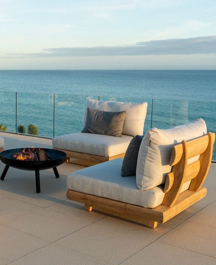 Modern Pine Wood Outdoor Sofa Set with Zippered Cushions Terrace Lounge Furniture Homeartparis production