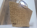The Homeartparis Oversized Straw Tote Bag - Handmade Raffia Beach Bag by Seval Özsoy - Large Summer Vacation Bag with Bamboo-Look Handles - Chic Bohemian Gifts
