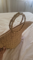 The Homeartparis Oversized Straw Tote Bag - Handmade Raffia Beach Bag by Seval Özsoy - Large Summer Vacation Bag with Bamboo-Look Handles - Chic Bohemian Gifts