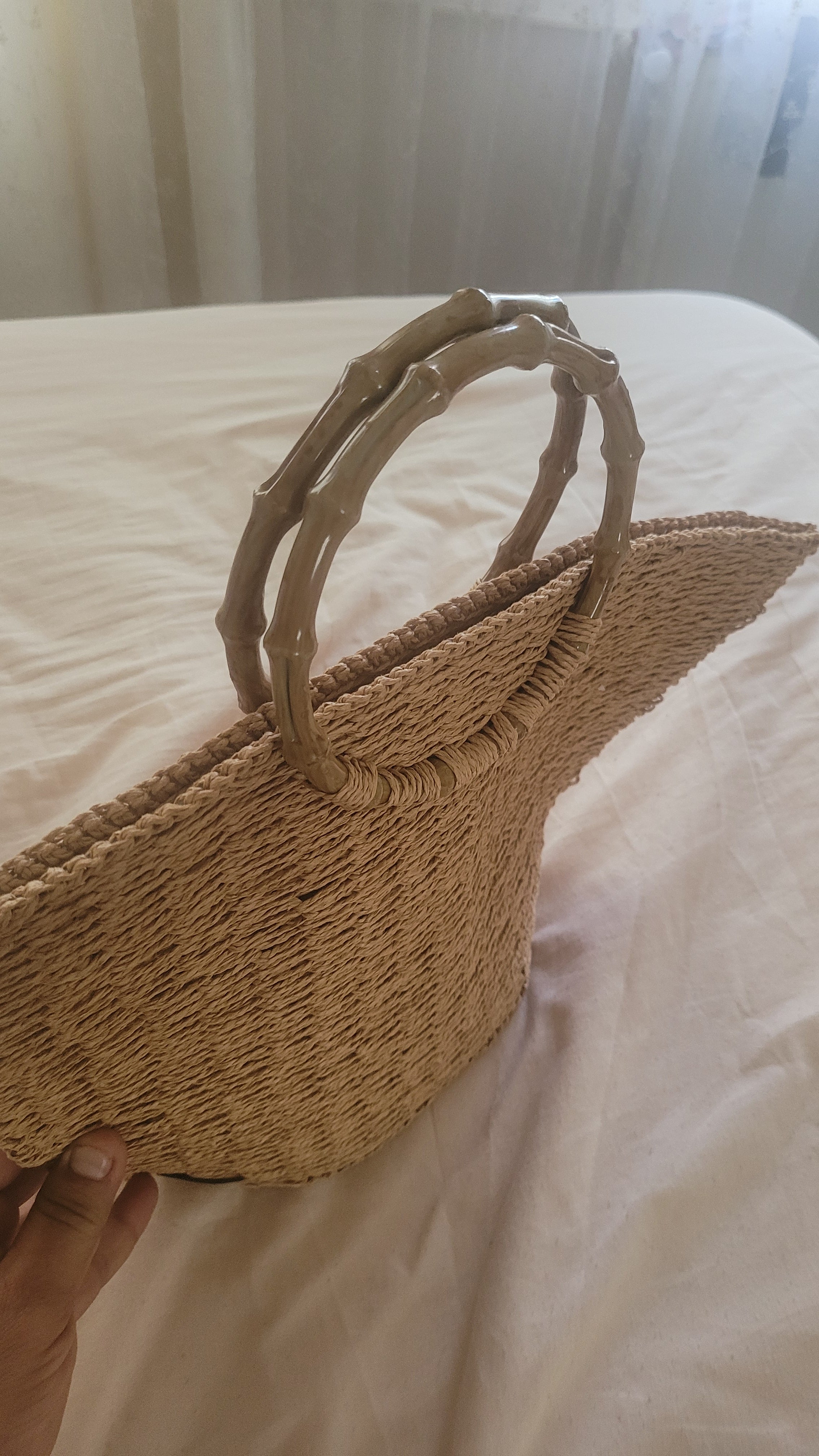 The Homeartparis Oversized Straw Tote Bag - Handmade Raffia Beach Bag by Seval Özsoy - Large Summer Vacation Bag with Bamboo-Look Handles - Chic Bohemian Gifts