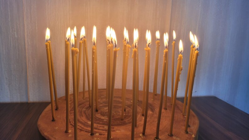 Natural Organic Beeswax Pillar Candles 35 pcs, Healing Ritual Set Homeartparis production