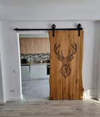 Solid Wood Sliding Barn Door - Custom Artisanal Interior Door with Hardware - Homeartparis production