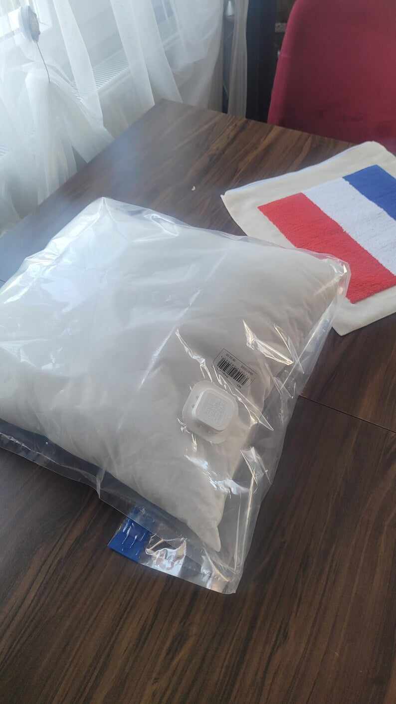 Homeartparis French Flag Punch Needle Pillow Cover, France Linen Cushion Case, Parisian Style Gift, Textured Home Decor 16x16