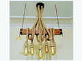 homeartparis vintage Wood Chandelier, Kitchen Island Lighting, Rustic Dining Table Lamp, 8-Rope Pendant Light Fixture