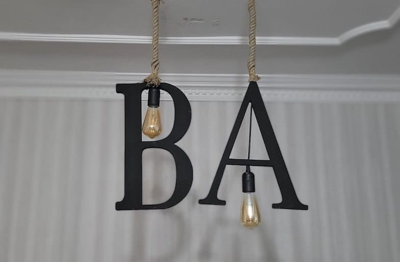 Customizable Wooden Letter & Number Jute Rope Pendant Lamp - Homeartparis production