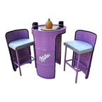 Industrial Metal Barrel Bistro Set | Custom Color Bar Table & Chairs Homeartparis