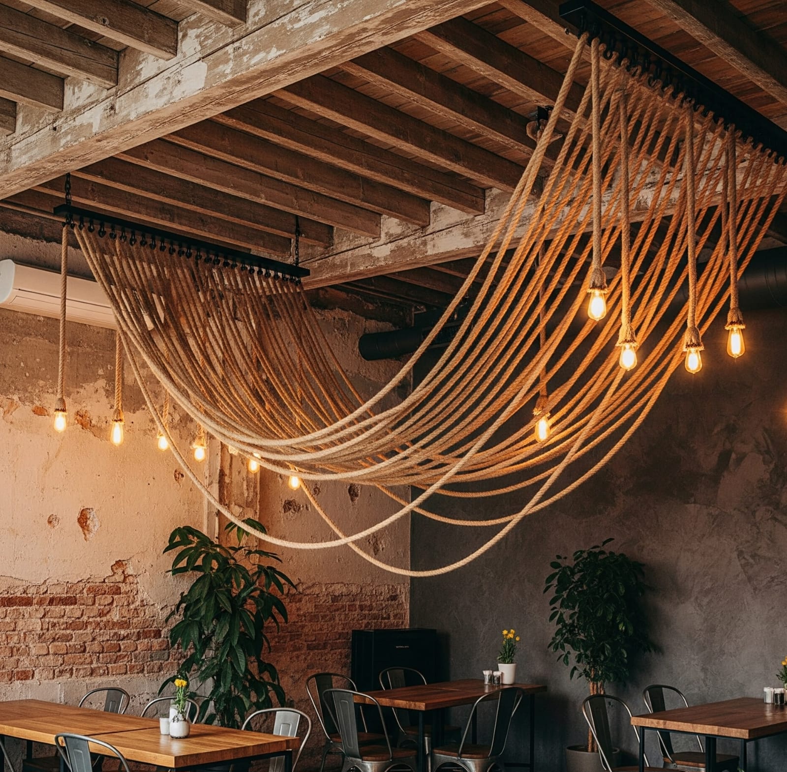 Customizable size Jute rope chandelier / homeartparis