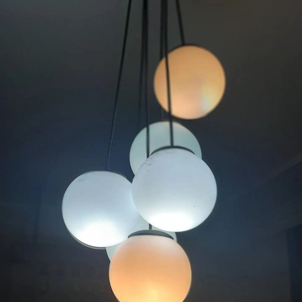 Modern White Glass Globe Pendant Light Homeartparis production