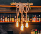 Handcrafted Natural Bamboo and 3-Light Rope Pendant Chandelier Homeartparis production
