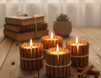 Natural Cinnamon Stick Candle , 3 pcs Handmade candle,  Rustic Table Centerpiece Homeartparis production