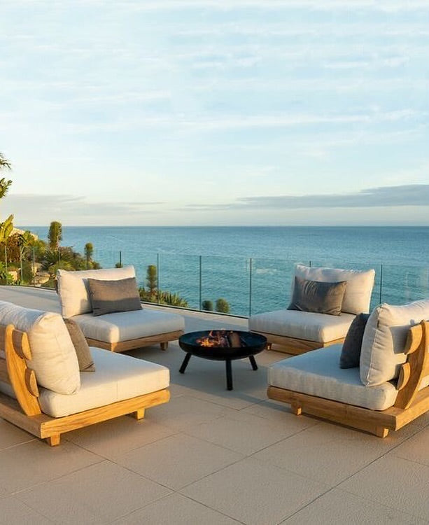 Modern Pine Wood Outdoor Sofa Set with Zippered Cushions Terrace Lounge Furniture Homeartparis production