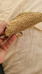 Minimalist Straw Crossbody Bag - Handmade Woven Raffia Style Purse by Seval Özsoy - Natural Boho Summer Bag - Unique Artisan Gift for Her