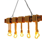 Rustic 100 cm Wood Beam Chandelier with 10 Hanging Rope Sockets Homeartparis production