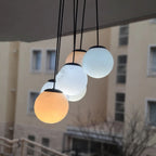 Modern White Glass Globe Pendant Light Homeartparis production