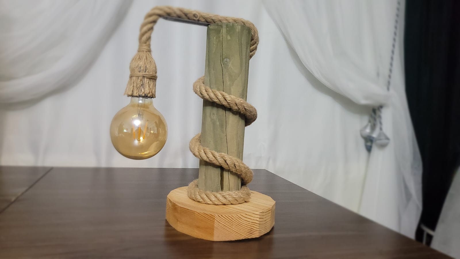 Vintage Table Lamp Crafted from 100-Year-Old Historic Telegraph Pole - Homeartparis production
