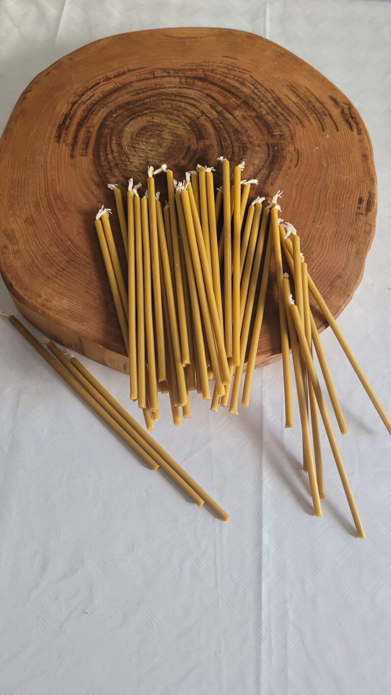 Natural Organic Beeswax Pillar Candles 35 pcs, Healing Ritual Set Homeartparis production