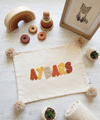 baby pillow Text  Pillow, Punch Needle Personalized Cushion Cover, Rectangular Name Pillow, Linen Decor Gift