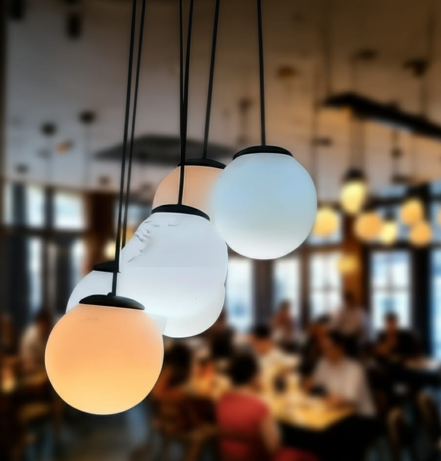 Modern White Glass Globe Pendant Light Homeartparis production