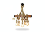 homeartparis vintage Wood Chandelier, Kitchen Island Lighting, Rustic Dining Table Lamp, 8-Rope Pendant Light Fixture