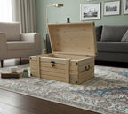 Solid Wood Coffee Table Chest, Handmade Storage Trunk Table, Rustic Pine Wood Chest, 2 Sizes, Multipurpose Living Room Furniture by homeartparis