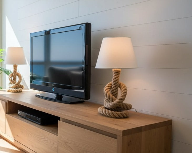 Rope lamp, decorative bedside lamp , rustic office lamps