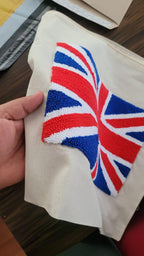 Homeartparis Punch Needle UK Flag Pillow - Handmade Union Jack Tufted Cushion by Seval Özsoy - Patriotic British Decor - Available as Cover Only or with Filling