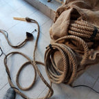 Grand 40-Arm Linear Jute Rope Chandelier - Extra Long Customizable Cascade Lighting - Homeartparis production