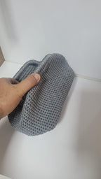 The Homeartparis Sparkly Grey Crochet Clutch - Handmade Silver Glitter Evening Bag by Seval Özsoy - Luxury Party Purse with Metal Frame - Elegant Occasion Gift