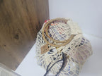 Hand-Knitted Mesh Beach Bag - Bohemian Market Tote by Seval Özsoy - Wooden Handle Summer Purse - Strong & Foldable Artisan Gift
