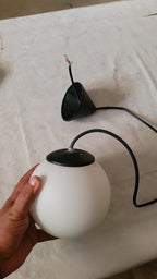 Modern White Glass Globe Pendant Light Homeartparis production