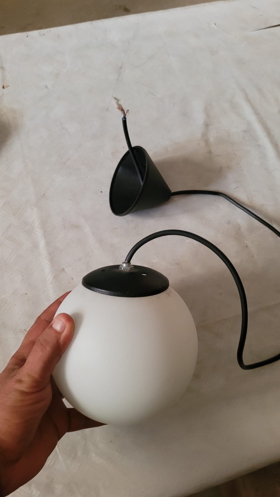 Modern White Glass Globe Pendant Light Homeartparis production