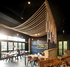 Grand 40-Arm Linear Jute Rope Chandelier - Extra Long Customizable Cascade Lighting - Homeartparis production