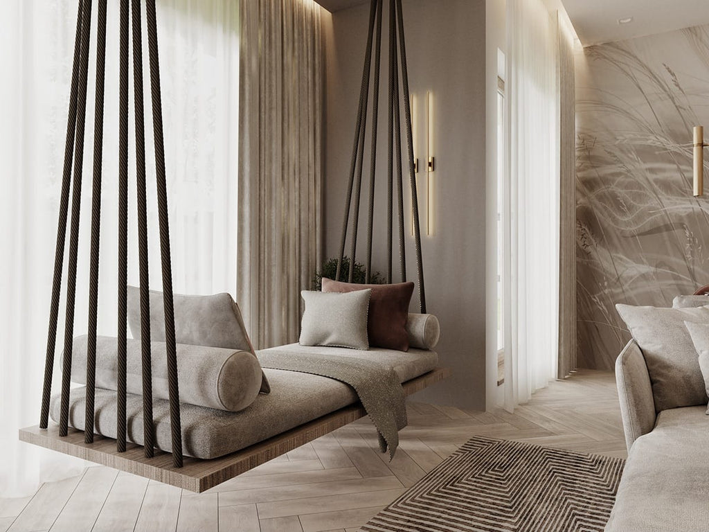 Hanging Swing Bed - Indoor Outdoor Jute Rope Daybed - Homeartparis production