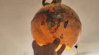 Vintage World Map Pendant Light - Handcrafted Nautical Hanging Globe Lamp with Adjustable Rope
