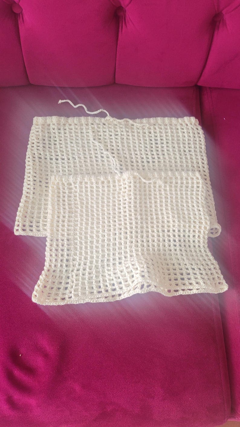 Handmade Crochet Mesh Mini Skirt - Boho Beach Cover Up Sarong - Festival Style Hollow Out Summer Skirt - Home Art Paris