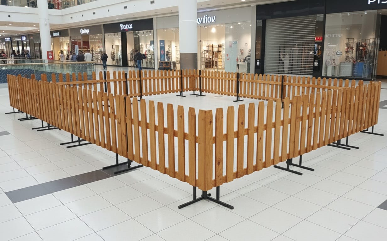 Freestanding Wood Picket Fence Panel, Portable Retail Store Barrier, Modular Event Booth Display, Customizable Pine Wood Fence Section by homeartparis