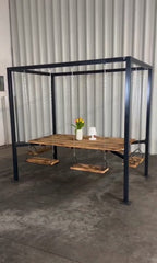 The Swing Table porch garden Dining Set - 1.3 Ton Capacity Heavy-Duty Metal Frame Commercial Furniture by home art paris