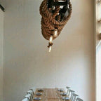 Rustic Industrial Metal and Rope Chandelier 100 cm Large Pendant Light Homeartparis production