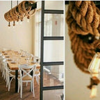 Rustic Industrial Metal and Rope Chandelier 100 cm Large Pendant Light Homeartparis production
