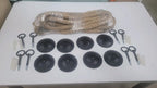 The Natural Jute Rope Handrail Kit (5m Rope + 5 Brackets), Rustic Stair Railing, Wall Mount Banister Coastal Farmhouse