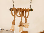 Handcrafted Natural Bamboo and 3-Light Rope Pendant Chandelier Homeartparis production
