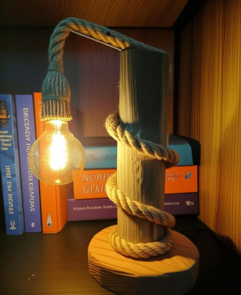 Vintage Table Lamp Crafted from 100-Year-Old Historic Telegraph Pole - Homeartparis production