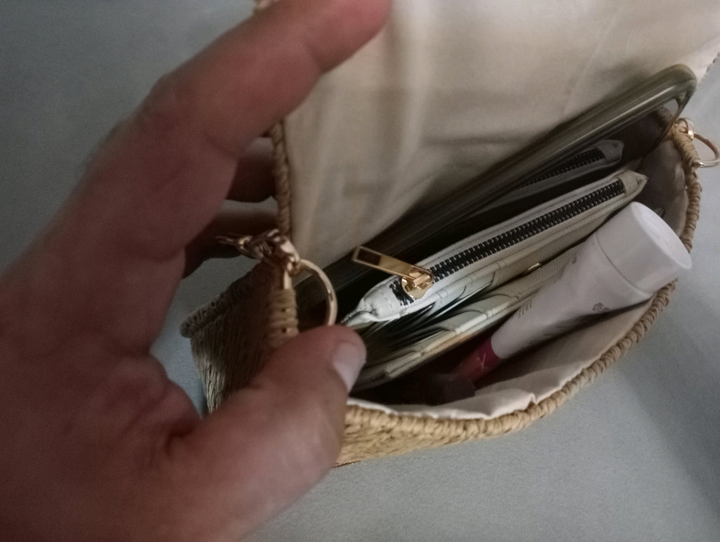 Handmade Straw Shoulder Bag - Bohemian Crossbody by Seval Özsoy - Natural Woven Summer Purse with Gold Ring Buckle - Unique Artisan Gift