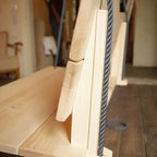 Artisan Handcrafted Solid Massive Wood Hanging Swing with Backrest - 140 cm Wide - Homeartparis production