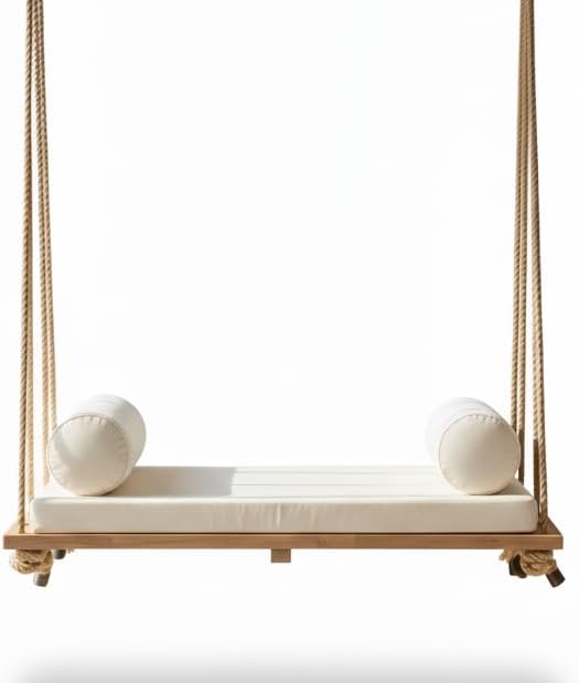 Modern Massive Wood Hammock-Style Hanging Swing - 140 cm - Homeartparis production