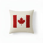Homeartparis Punch Needle Canadian Flag Pillow - Handmade Maple Leaf Cushion by Seval Özsoy - Unique Patriotic Decor - Available as Cover or with Insert