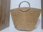The Homeartparis Oversized Straw Tote Bag - Handmade Raffia Beach Bag by Seval Özsoy - Large Summer Vacation Bag with Bamboo-Look Handles - Chic Bohemian Gifts