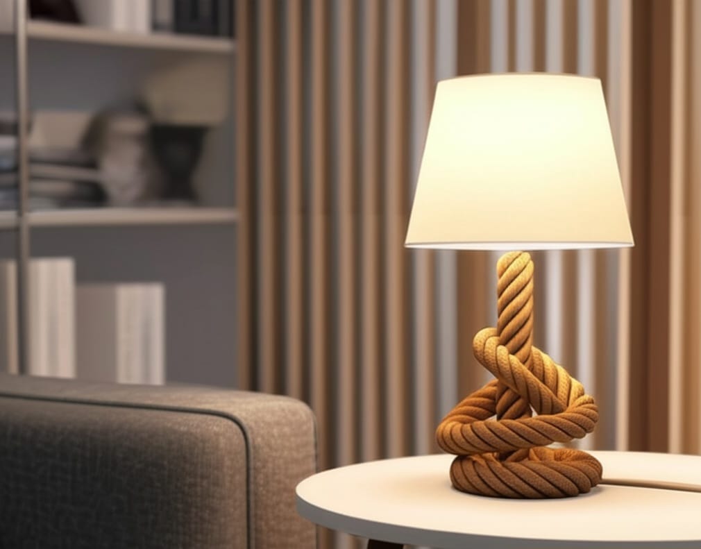 Rope Lamp Handcrafted Rustic Bedside Light Homeartparis production